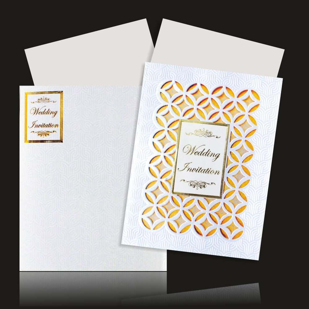 Gorgeous Gold Laser Cut Wedding Card - KNK73021-0